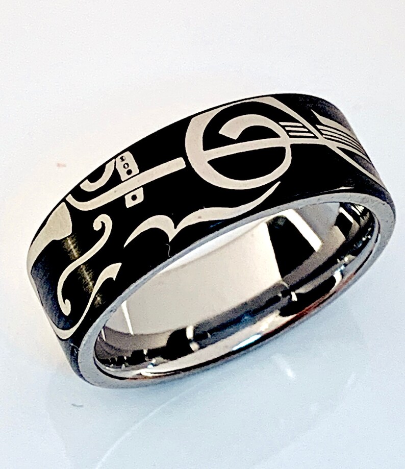 Mens Wedding Ring Mens Wedding Band Tungsten Music Ring Etsy
