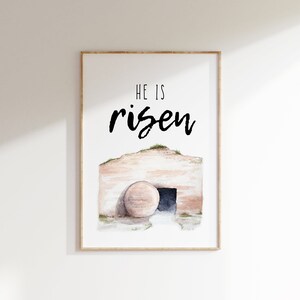 He is Risen Wall Art Printable, DIGITAL DOWNLOAD, Hand Painted ...