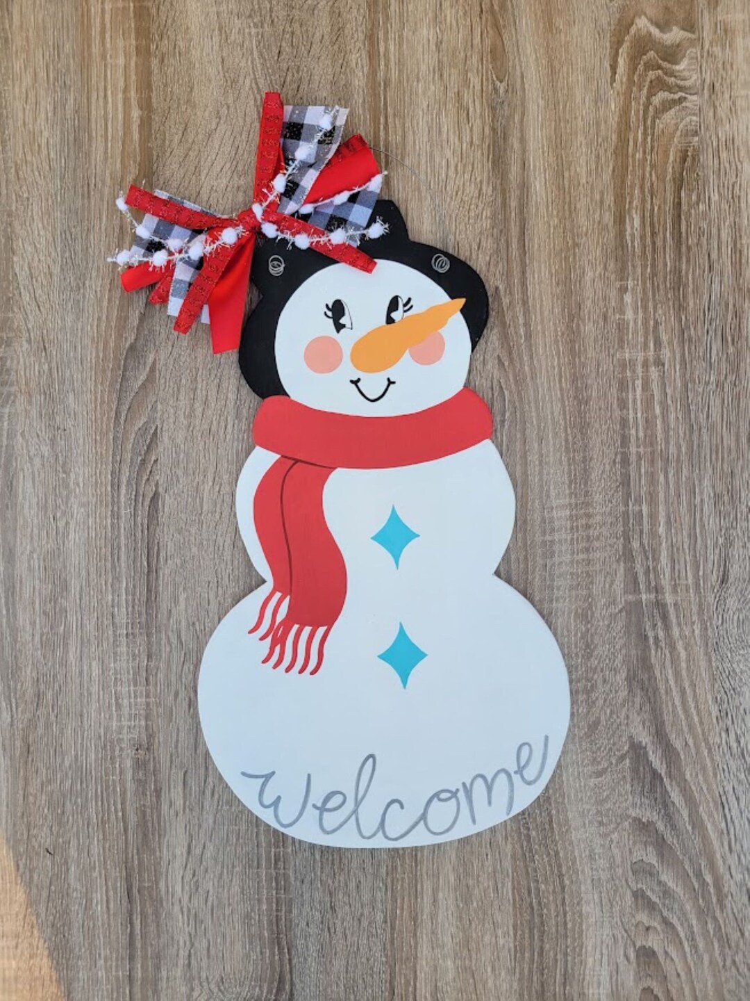 Vintage Snowman, Wooden Door Hanger, Can Be Personalized - Etsy