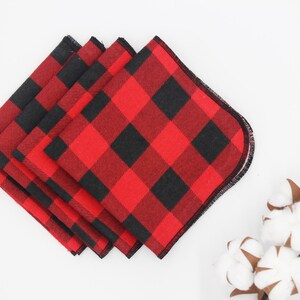 Handkerchief / washcloth / washable wipe - red and black tiles - ecological - zero waste - washable - reusable