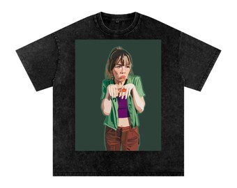 Camiseta extragrande de algodón lavada con nieve
