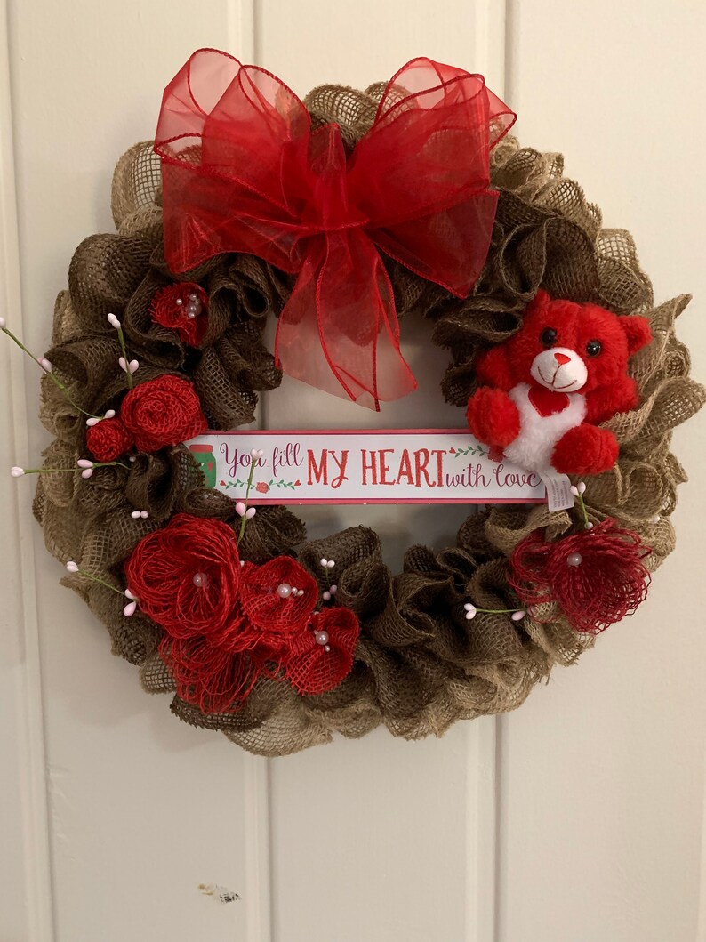birthday to someone you love Burlap wreath for front door anniversary wreath Valentine/'s Day wreath for front door