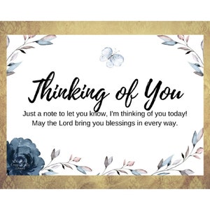 Instant download Thinking of You card, Words of Encouragement, Sympathy, to show you care, Let someone know you care by sending this card.