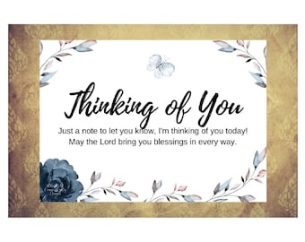 Instant download Thinking of You card, Words of Encouragement, Sympathy, to show you care, Let someone know you care by sending this card.