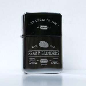 Peaky blinders Solid Brass Lighter in a Chrome finish & Gift Tin FREE ENGRAVING image 1