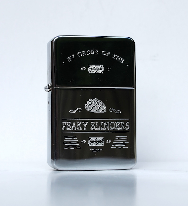 Peaky blinders Solid Brass Lighter in a Chrome finish & Gift Tin FREE ENGRAVING image 1