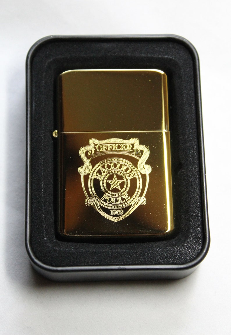 Raccoon City R.P.D. Brass Lighter in Gold or Chrome & Gift Tin- FREE ...