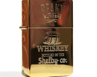 Massief messing Peaky Blinders gouden aansteker met geschenkverpakking