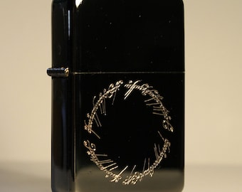 Celtic Designed styled Petrol Brass Lighter - ELVISH Black -  *free engraving*