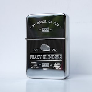 Peaky blinders Solid Brass Lighter in a Chrome finish & Gift Tin FREE ENGRAVING image 2