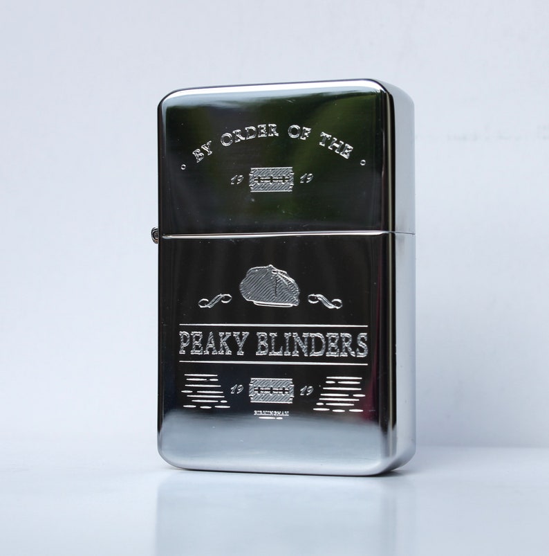 Peaky blinders Solid Brass Lighter in a Chrome finish & Gift Tin FREE ENGRAVING image 2