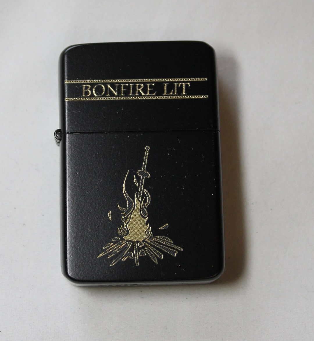 Dark Souls BONFIRE LIT Brass Lighter Finished in Matte Black Etsy