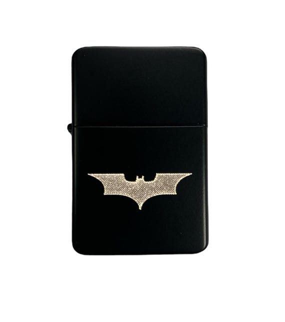batman cigarette lighter Bat Design Brass Lighter Finished in Black *free Engraving