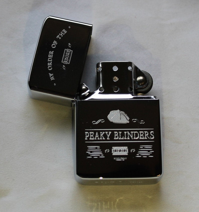 Peaky blinders Solid Brass Lighter in a Chrome finish & Gift Tin FREE ENGRAVING image 5