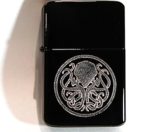 CTHULHU Symbol Lighter || Personalised Lighter Gift for Him & Her || Brass Flip Lighter Vintage Design || Tarot Gift