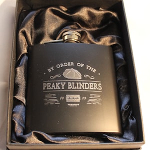 Peaky Blinders Whiskey Hip Flask, FREE ENGRAVING, Peaky Blinders Theme Gift