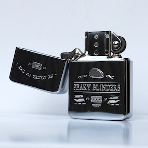 Peaky blinders Solid Brass Lighter in a Chrome finish & Gift Tin FREE ENGRAVING image 3