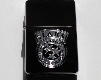 S.T.A.R.S. Raccoon City R.P.D. Brass Lighter in Silver  & Gift Tin- FREE ENGRAVING