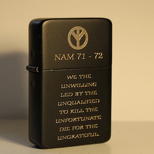 Vietnam Veteran LIGHTER old brass finish *FREE ENGRAVING* Nam 71-72 war peace