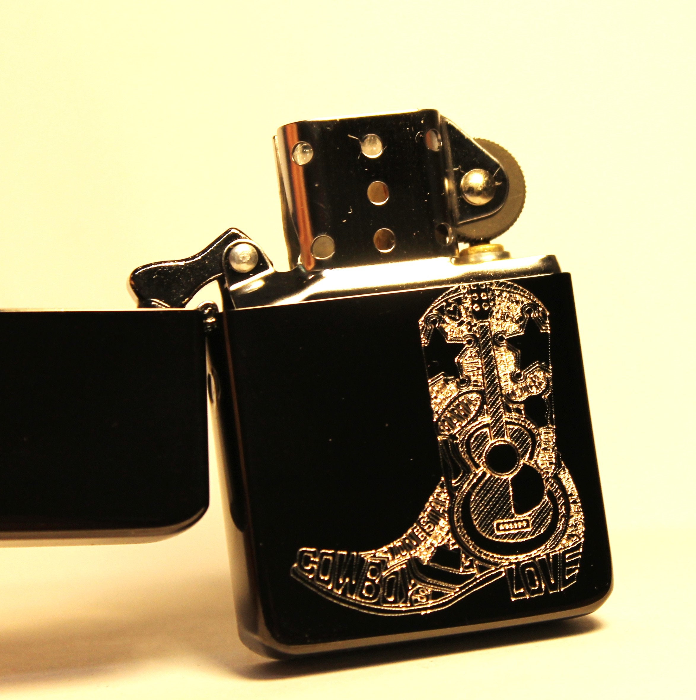 Cowboy Brass Lighter Finished in Black *free Engraving