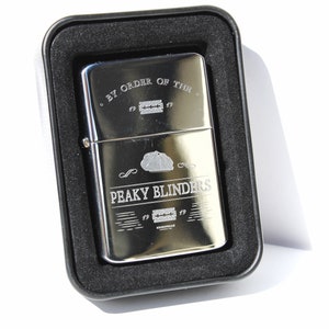 Peaky blinders Solid Brass Lighter in a Chrome finish & Gift Tin FREE ENGRAVING image 4
