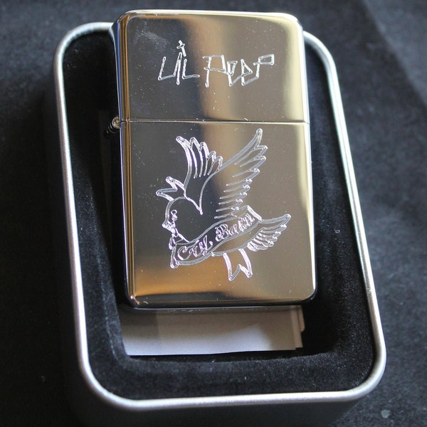 Lil Peep Solid Brass Lighter in a Chrome finish & Gift Tin- FREE ENGRAVING