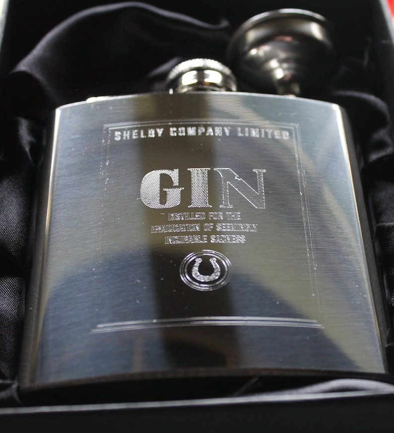 Peaky Blinders Polished Silver GIN Hip Flask FREE ENGRAVING Etsy