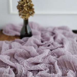 Dusty Lilac Reception Wedding Centerpieces, Gauze Table Runner, Beach Destination Wedding Aisle Backdrop, Wedding Ceiling Decorations