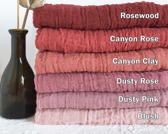 Canyon Cheesecloth Table Runner, Wedding Backdrop for Reception, Backyard Boho Wedding Decor, Pink Gauze Table Runner, Aisle Runners & Decor