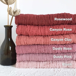 Canyon Cheesecloth Table Runner, Wedding Backdrop for Reception, Backyard Boho Wedding Decor, Pink Gauze Table Runner, Aisle Runners & Decor