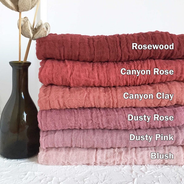 Canyon Cheesecloth Table Runner, Wedding Backdrop for Reception, Backyard Boho Wedding Decor, Pink Gauze Table Runner, Aisle Runners & Decor