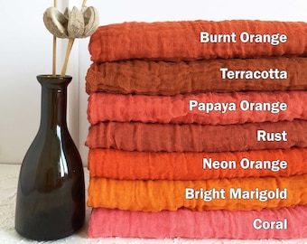 Burnt Orange Fall Wedding Centerpiece, Thanksgiving Cheesecloth Table Runner, Wedding Backdrop for Reception, Terracotta Gauze Table Runner