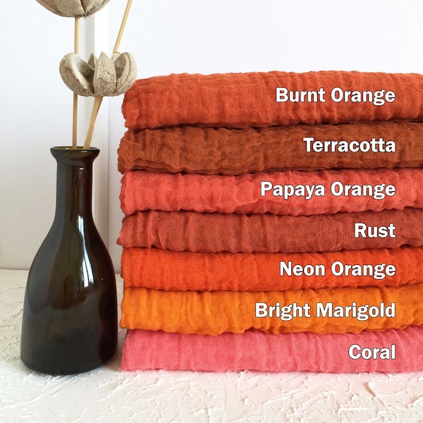 Burnt Orange Fall Wedding Centerpiece, Thanksgiving Cheesecloth Table Runner, Wedding Backdrop for Reception, Terracotta Gauze Table Runner