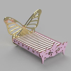 Dollhouse bed cnc plans Doll house furniture lasercut dollhouse svg wood plans Digital Download 3,4,6 mm.