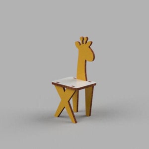 Giraffe Puppenstuhl Puppe Vektor Datei SVG DXF CDR Glowforge Plan - 4, 6 mm.