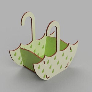 3D laser gesneden plan paraplu plantenbak cnc router bestand dxf cdr ai svg plantenbak glowforge - set van 3 maten - voor 3, 4, 6 mm. materiaal
