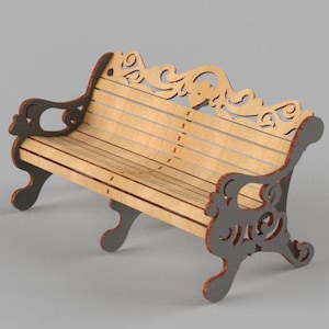 Bench Bed for Cat Bed Wood Pet Furniture Svg Plan Plywood Pet Bed Cat House Dog Bed CNC plan for this kitten bed 4, 6, 8, 10, 12, 16 mm.