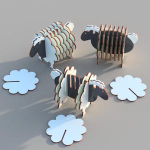 Lamb Coaster svg Round Coffee Tea Coaster svg Coffee Coaster Laser Cut File Coaster Bundle svg Wood Coaster dxf svg 4 mm.