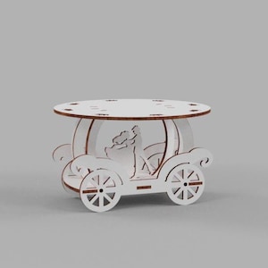 Carriage Cake Stand Wedding cake stand laser cut Cupcake Stand laser cut Dessert Stand vector cnc pattern cnc cut 4, 6, 8, 10 mm.