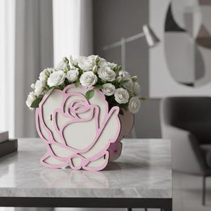 Rose Box Laser Cut Template: Flower Pot SVG (4mm)