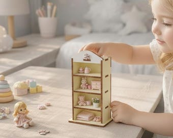 2 Mensole Da Parete Bianche Per Casa Delle Bambole - Scala 1:12, Accessori Decorativi In Miniatura Per Cucina E Stanza