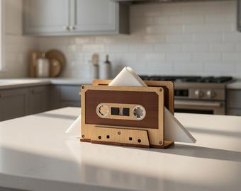 Retro Wooden Napkin Holder Svg: Laser Cut File Cnc Plans (SVG, DXF, PDF)