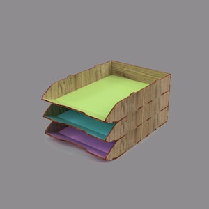 A4 Papier Organizer Laser geschnitten Papier Halter Datei cnc Fräser Dateien cdr dxf svg digitaler download - für Material 4,0 mm.