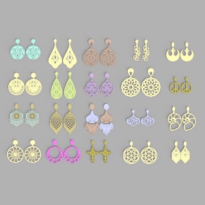 Earring Laser Cut File Earring svg for Glowforge Engraved boho earring svg File for Laser Wood Earring Template