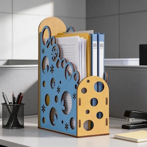 A4 Vertical Paper Holder: CNC Router Cut Plan (Digital Download) 4 mm.