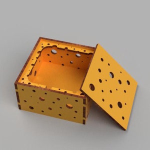 conjunto de 3 cajas de regalo de queso con plan de corte vectorial - 3, 4, 6 mm.