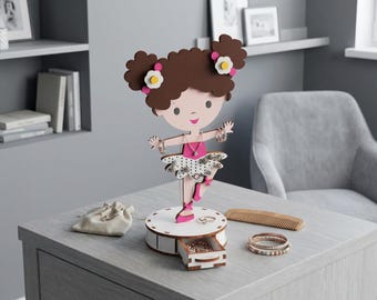 Ballerina Jewelry Organizer SVG, Laser Cut File, Dancer Gift, Girl Room Decor (4mm Plans)