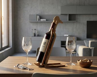 Penguin Wine Holder Laser Cut File, Animal Bottle Stand 10mm (Digital Download)
