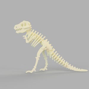 T-Rex Dinosaur 3D Puzzle DIY Vector Files Laser Cutting Glowforge Svg Vector Files Wood Laser Cutting Dinosaur Template 3, 4, 6, 8 mm.