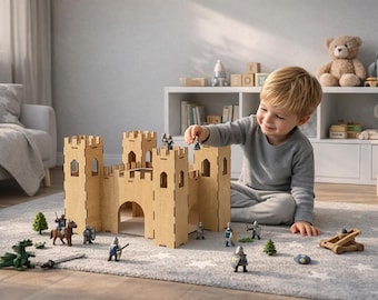 Laser Cut Medieval Castle: Wooden Toy Puzzle (Digital Files, 3-6mm Material Thicknesses)